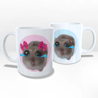 Caneca De Porcelana meme hamster coquette coitadolandia triste de lacinho