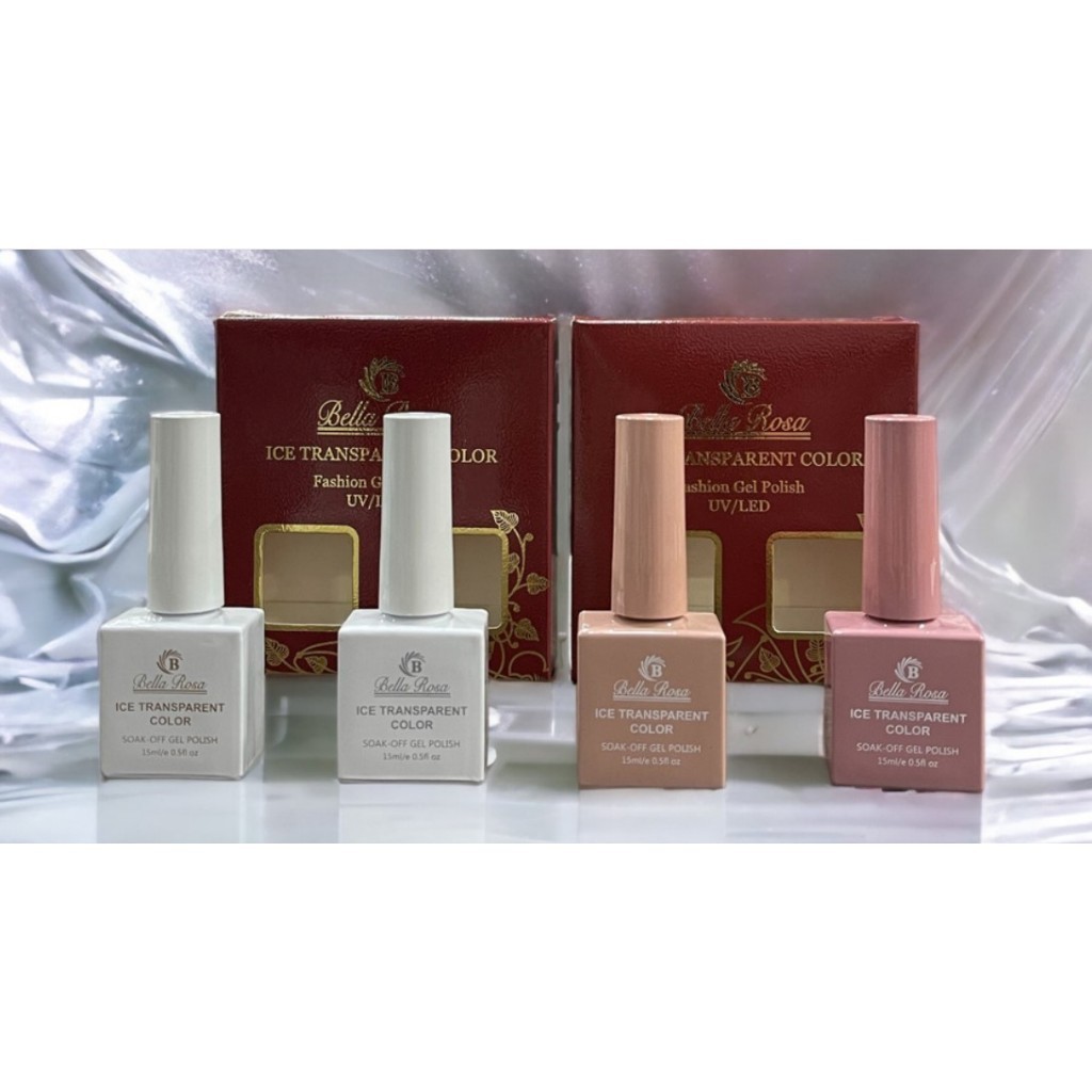 Esmalte em Gel Bella Rosa 15ml Led Uv KIT Francesinha Cores Branco Cristal Nude Renda