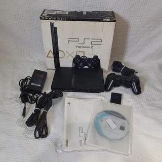 Playstation 2 Slim Preto Scph 77006 Na Caixa Cib, Leitor Novo Com Garantia