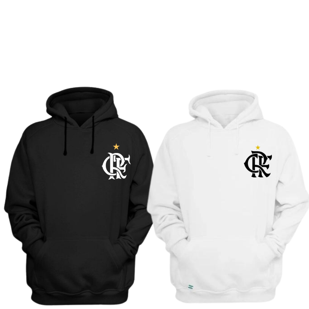 Blusa moletom casaco flamengo futebol time store torcida rubro negro canguru com capuz azul