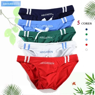 ARIGREBEN Sungas Masculinas Cuecas Briefs Cintura Baixa Simples Respirável Apertada UDL101 AGB902