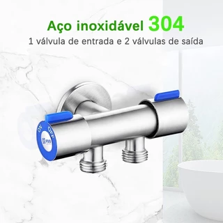 Ducha Higiênica Registro Aço Inox Super Luxo Com Derivação 1 o 2 Saídas Independentes