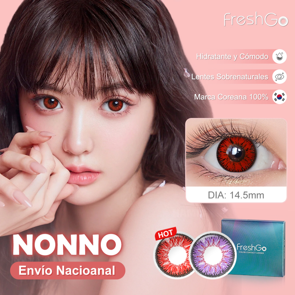 FreshGo Lentes De Contato Coloridas 14,5mm De Halloween Cosplay anual Lentes vermelho 1par/2 peças