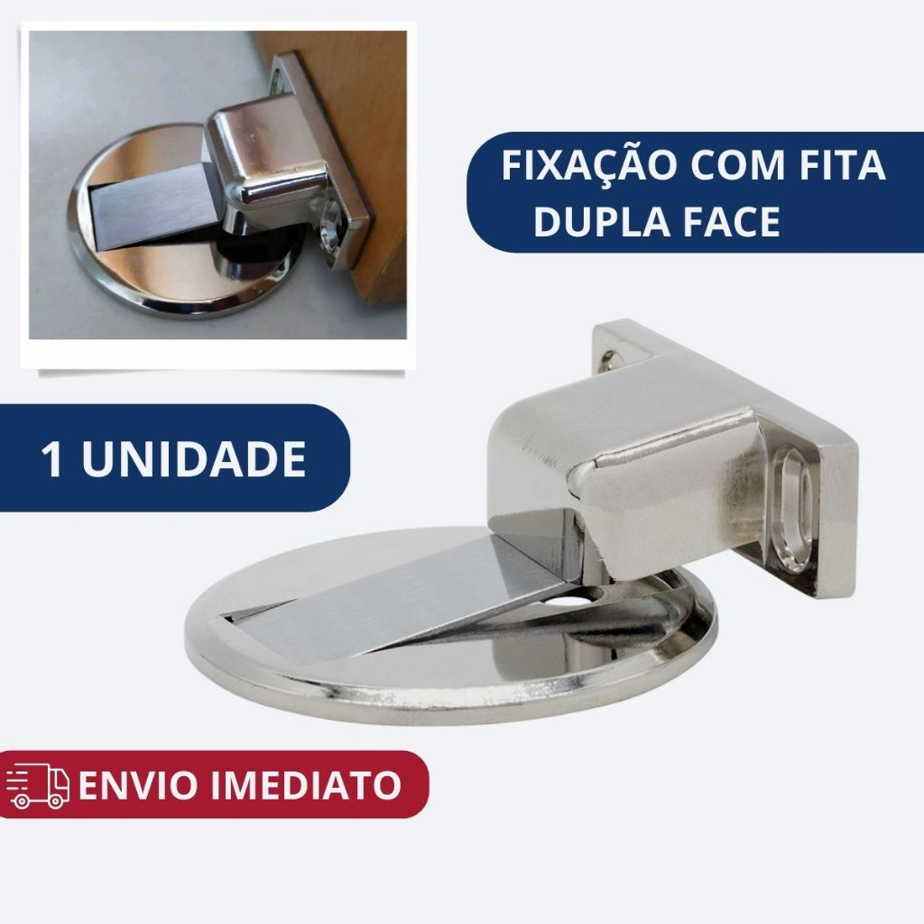 Prendedor de Porta Magnético Slim Cromado