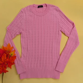 Blusa Feminina Gola Redonda Trancinha Tricot Suéter Tricô