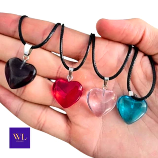 Colar Feminino Com Pingente De Coração Pedra lua Colar Artesanal Acessórios De Bijuteria Feminina em Oferta na Shopee