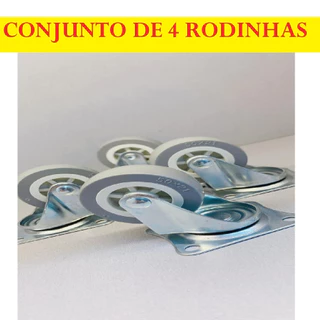 Conjunto De 4 Rodinhas 2 Polegadas 8x6cm Multiúso Giratórias Prático E Fácil Reforçado Para Moveis Pesado em Oferta na Shopee
