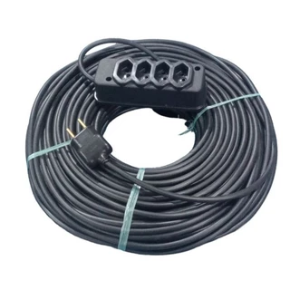 EXTENSÃO 20 METROS CABO PP 2X2.5MM 20A BARRA 4 TOMADAS REFORÇADA 2 PÓLOS PLUG 2 POLOS CERTIFICADO INMETRO.