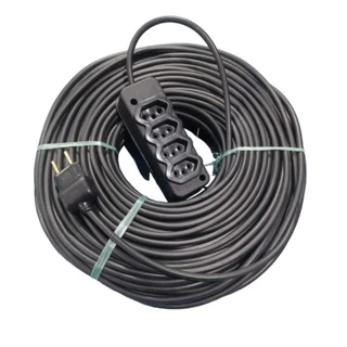 EXTENSÃO ELÉTRICA BIVOLT***50 METROS*** CABO PP 2X2,50mm 4 TOMADAS (REFORÇADA 100%) UNIDADE ***50 METROS*** PLUG 2P10A CERTIFICADO INMEMTRO.