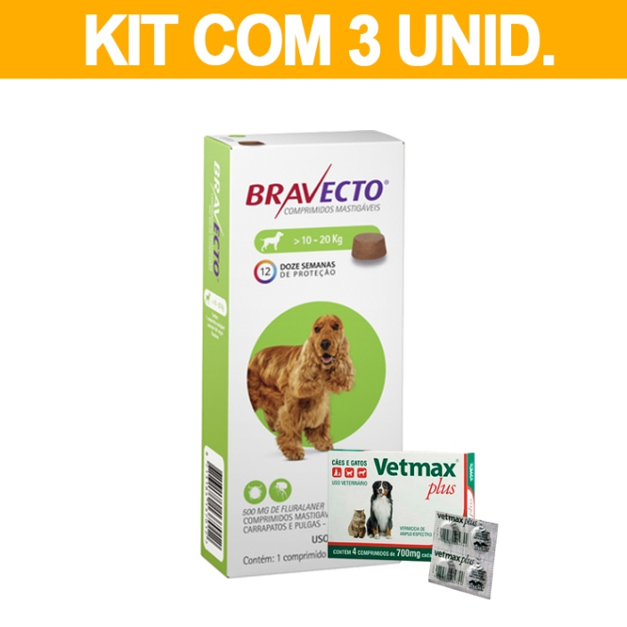 Bravecto ( 1 ) Unid 4,5 A 10kg + ( 1 ) Unid 10 A 20 Kg