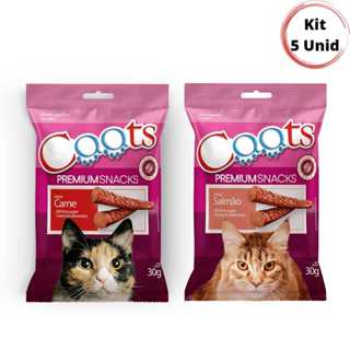 Kit 5un. Petisco Bifinho Caats Premium Sabres Carne ou Salmão 30g em Oferta na Shopee