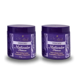 Kit 2 Unidades Máscara Matizadora Platinum 500g Maycrene Para Cabelos Loiros