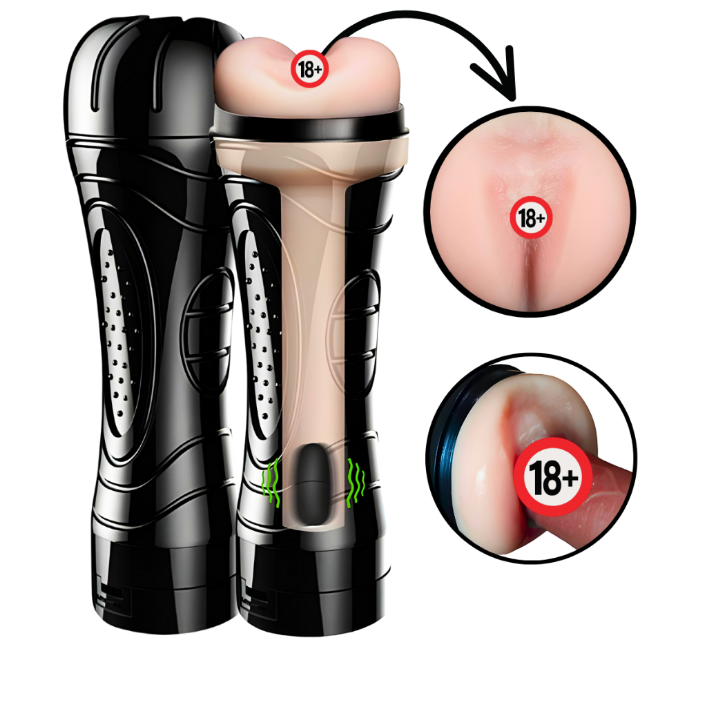 Masturbador Masculino Anus Formato Lanterna Discreto Com Vibração Multivelocidade