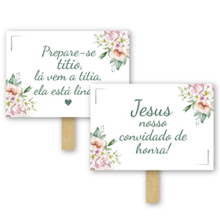 2 Plaquinha Entrada Da Noiva Com Suporte Daminha Casamento