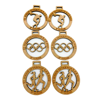 Medalhas Tags Personalizadas em MDF Cru 5, 6 7, e 8cm
