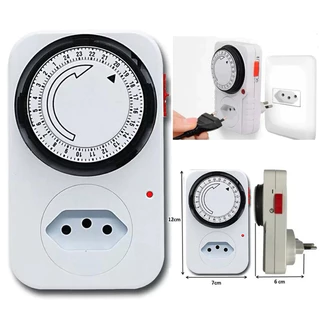 Temporizador Analógico Timer Manual Tomada Liga Desliga Energia 110v / 220v Tomada Inteligente 24 h ponto entrega
