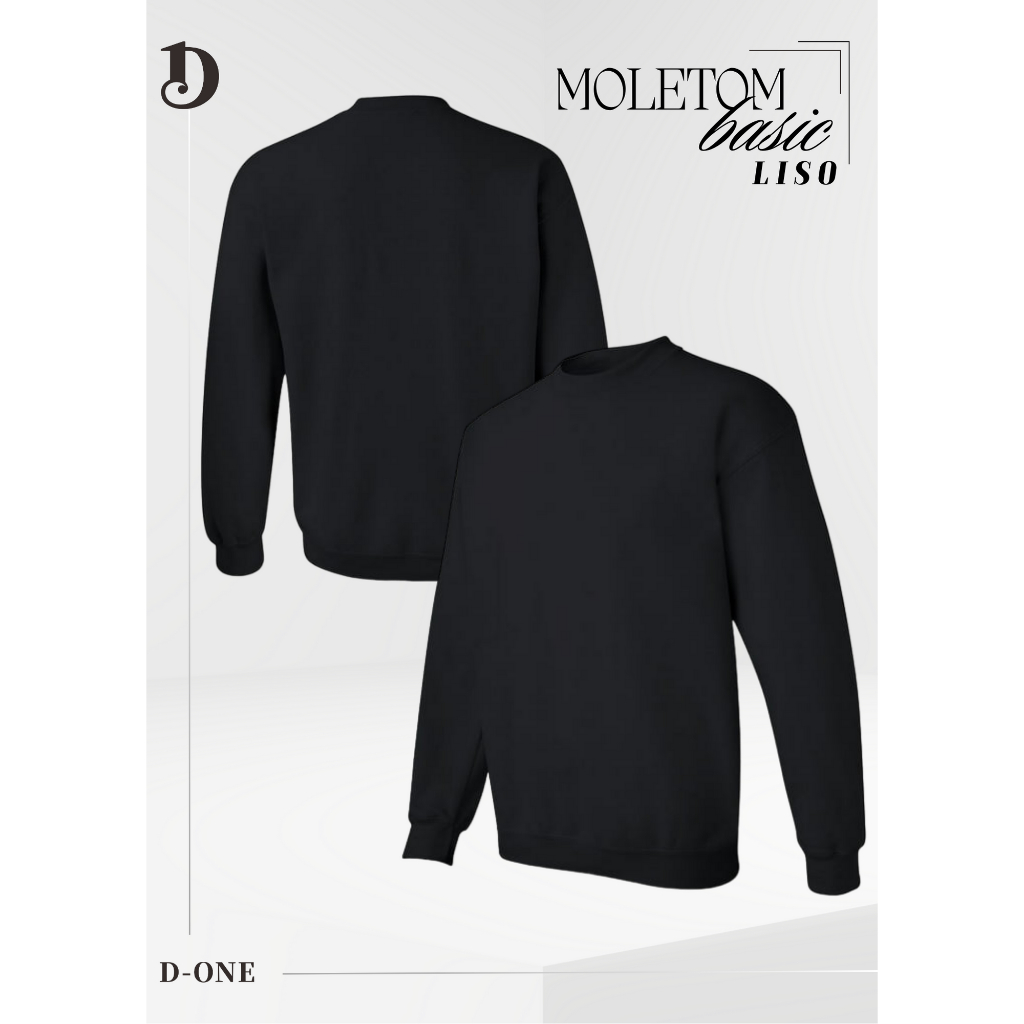 Moletom Sem Capuz Gola Redonda Unissex Liso Blusa Frio Casaco Masculino Feminino Sem Estampa Flanelado