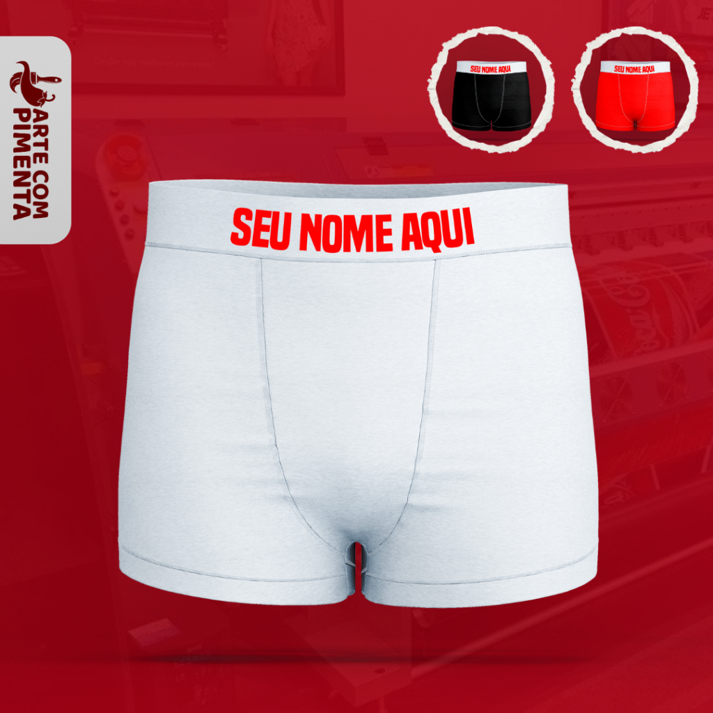 Cueca Personalizada com Nome ou Frase no Elástico