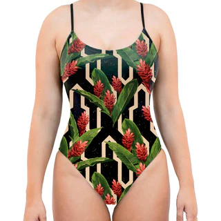 Maiô Alça Feminino Moda Praia Estampado Florais e Tropicais