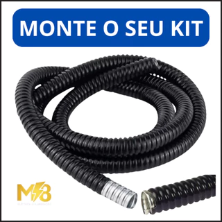 KIT SEALTUBO METÁLICO FLEXIVEL EMBORRACHADO 3/4 PRETO 1 METRO/ 2 METROS / 3 METROS