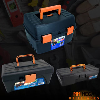Kit 3 Caixas Maleta De Ferramentas Plastica Organizadora Resistente Eletricistas Durável Grande