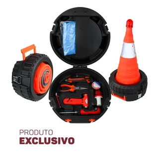 Kit de ferramentas com Cone para Sinalização Maleta De Ferramentas Chave 13 Peças Carro eletrica
