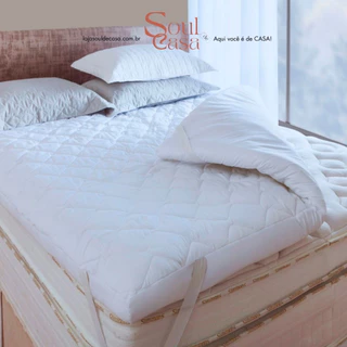 Pillow Top Casal Protetor De Colchão Extra Macio Manta Siliconada Pilow Antialérgico 730 G/m²
