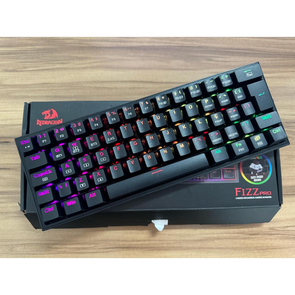 Teclado Sem fio Mecânico Gamer Redragon Fizz PRO RGB, Wireless ...