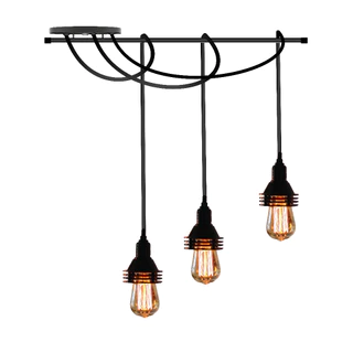 Luminária Lustre Pendente Trilho Para Sala Estilo Industrial 3 Fios