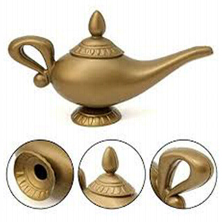 Lampada Mágica Dourada Em Resina Gênio Aladdin Decoração - Empório das  Variedades - Lâmpada - Magazine Luiza