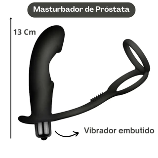 Plug Anal Massageador Estimulador Próstata Anel Peniano Com Vibrador Interno
