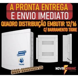 Quadro Distribuição Emb. 12/16 Disjuntor C/barramento Tigre