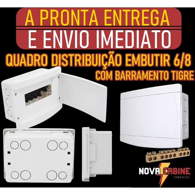 Quadro De Distribui O Embutir De Disjuntores Tigre C Barramento Shopee Brasil