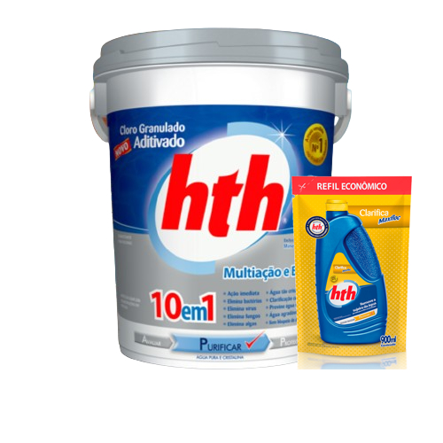 Max floc 900 ml cloro granulado 10 em 1 10kg hth | Shopee Brasil