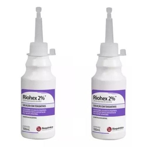 KIT - 2 un Antisséptico Clorexidina 2% Degermante 100ml Almotolia - Riohex - Rioquímica