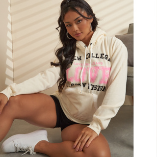 Moletom Feminino Com Capuz Canguru Forro Pelinho flanelado Estampado Love