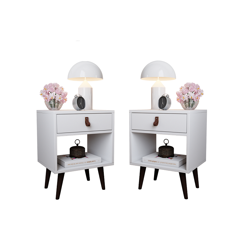 Kit 2 Mesas de Cabeceira Retro Nicho 1 Gaveta Ravenna - Varias Cores