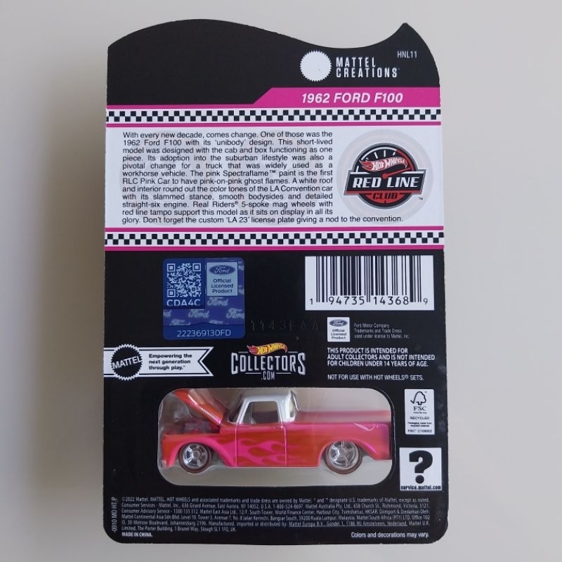 Hot Wheels 1962 Ford F100 RLC Exclusive | Shopee Brasil