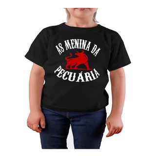 Camiseta infantil as menina da pecuária agro roça boi