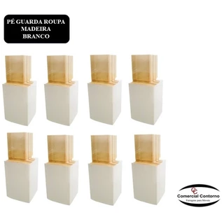 Pé de Madeira Para Armário Guarda Roupa Branco Kits + Parafusos