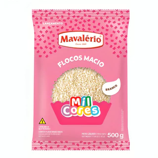Flocos Branco De Chocolate Macio Mil Cores 500g - Mavalério