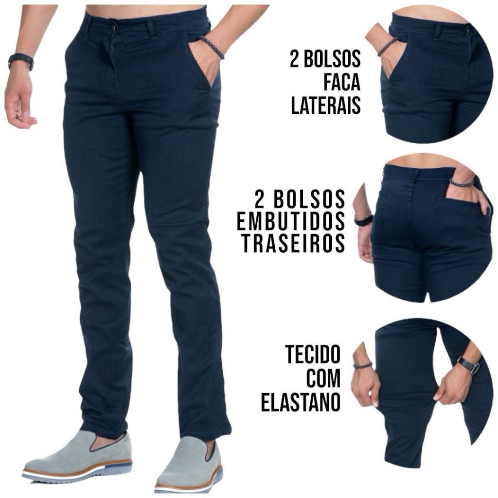 Calça Masculina Skinny Slim Sarja Promoção
