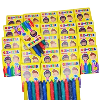 30 Caixa Mini Giz de Cera 5 Cores P/ Kit Festa Lembrancinha Infantil