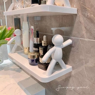 Kit 2 Suportes BONECO BUDDY Organizador Cozinha Banheiro Plástico Com Adesivo FACE