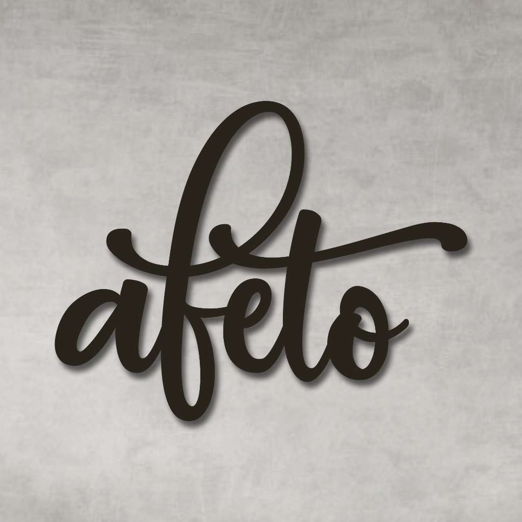Palavra Decorativa de Parede Afeto MDF Preto | Shopee Brasil