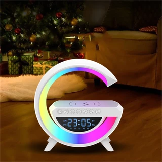 Luminária Rgb Caixa Som G Speaker Carregador Indução Relógio em Oferta na Shopee