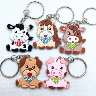 10/40unid. Chaveiros Fazendinha 5 animais - ideal para Lembrancinhas e Mimos de aniversários, Chá de bebê, etc.