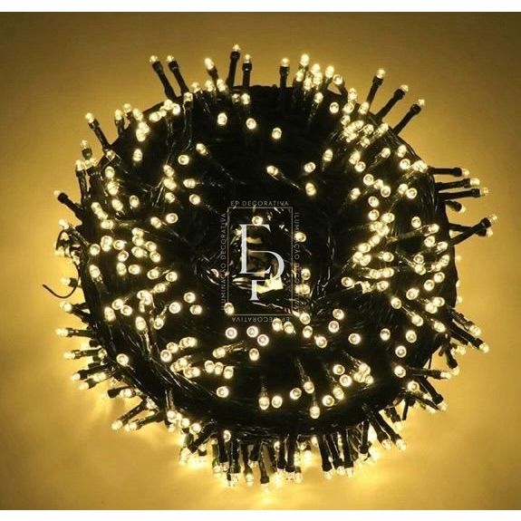 Cordão Luz 300 Leds Branco Quente Fixo 30m Macho e Fêmea