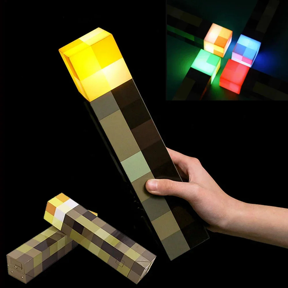 Luminária Tocha Minecraft 4 Cores Para Montagem Na Parede ou Decoração