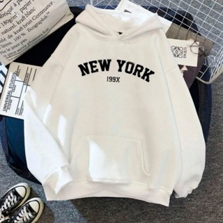 Moletom Canguru Unissex Blusa de Frio Masculino Feminino Com Capuz Bolso Algodão New York